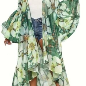 Floral Green Kimono